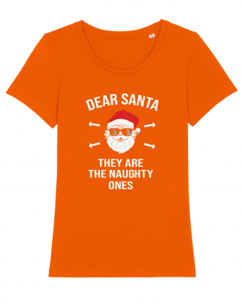 Dear Santa They Are The Naughty Ones Bright Orange