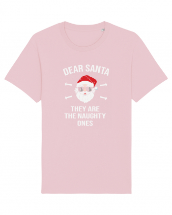 Dear Santa They Are The Naughty Ones Cotton Pink