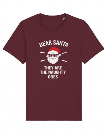 Dear Santa They Are The Naughty Ones Burgundy