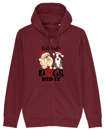 Dear Santa Dogs Did It Burgundy