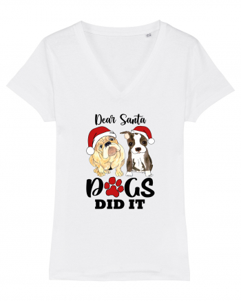 Dear Santa Dogs Did It White