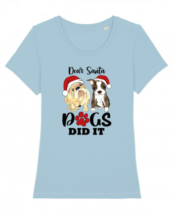 Dear Santa Dogs Did It Sky Blue