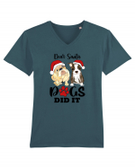 Dear Santa Dogs Did It Tricou mânecă scurtă guler V Bărbat Presenter