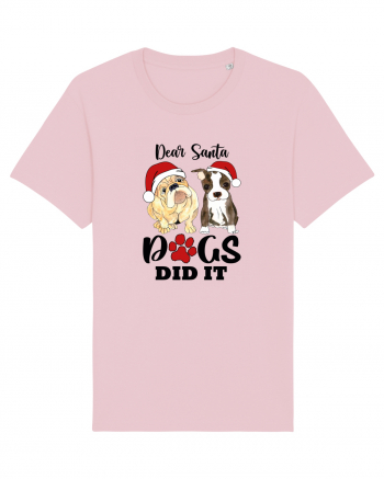 Dear Santa Dogs Did It Cotton Pink