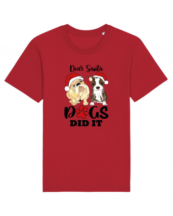 Dear Santa Dogs Did It Red