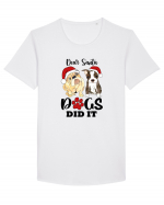 Dear Santa Dogs Did It Tricou mânecă scurtă guler larg Bărbat Skater