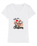 Holy Cow It's Christmas Tricou mânecă scurtă guler V Damă Evoker