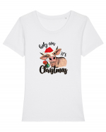 Holy Cow It's Christmas Tricou mânecă scurtă guler larg fitted Damă Expresser