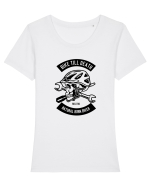 Bike Till Death Black Tricou mânecă scurtă guler larg fitted Damă Expresser