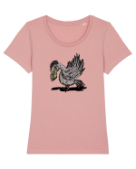 PELICAN CU DINTI Tricou mânecă scurtă guler larg fitted Damă Expresser