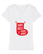 Happiness Tricou mânecă scurtă guler V Damă Evoker