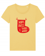 Happiness Tricou mânecă scurtă guler larg fitted Damă Expresser