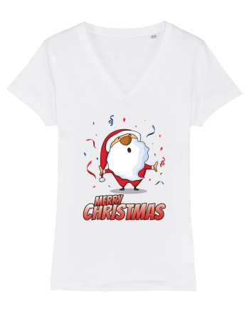 Merry christmas with confetti White