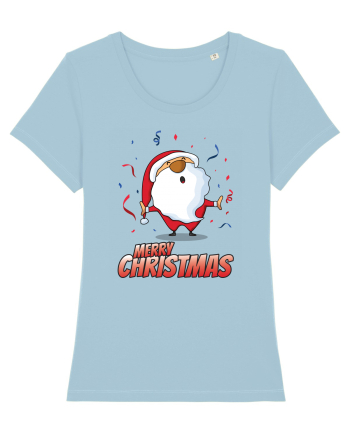 Merry christmas with confetti Sky Blue