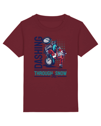 Dashing through the snow on motorcycle Burgundy