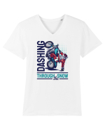Dashing through the snow on motorcycle Tricou mânecă scurtă guler V Bărbat Presenter