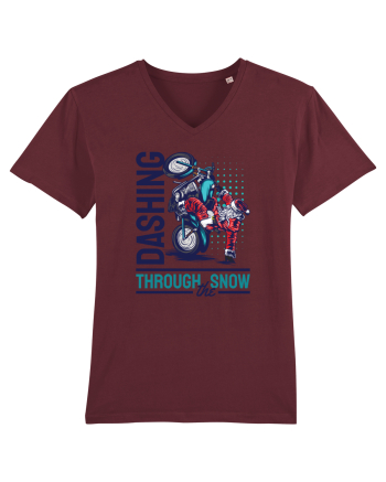 Dashing through the snow on motorcycle Burgundy