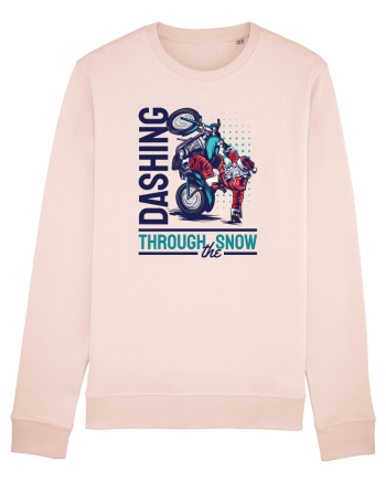 Dashing through the snow on motorcycle Candy Pink