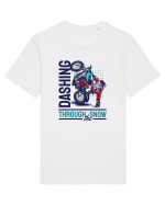 Dashing through the snow on motorcycle Tricou mânecă scurtă Unisex Rocker