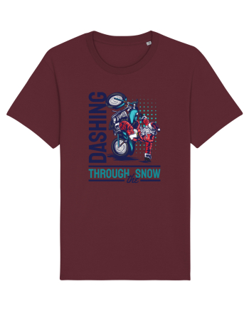 Dashing through the snow on motorcycle Burgundy