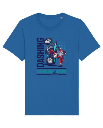 Dashing through the snow on motorcycle Royal Blue