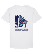 Dashing through the snow on motorcycle Tricou mânecă scurtă guler larg Bărbat Skater
