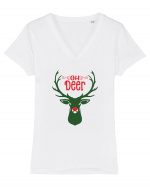 Oh deer - pt el Tricou mânecă scurtă guler V Damă Evoker