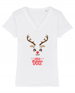 Oh deer - pt ea Tricou mânecă scurtă guler V Damă Evoker