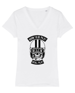 Skull Pilot Black Tricou mânecă scurtă guler V Damă Evoker