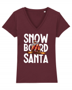 Snowboard Santa Tricou mânecă scurtă guler V Damă Evoker