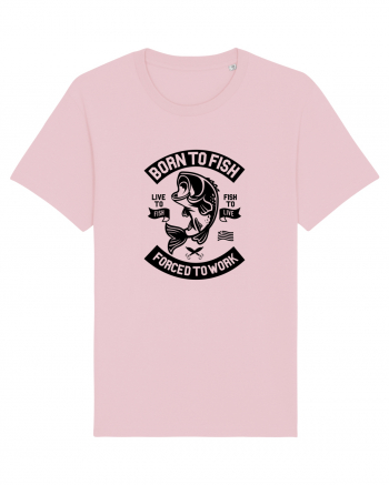 Born to FIsh Forced to Work Black Cotton Pink