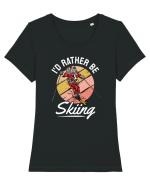 I'd rather be skiing Tricou mânecă scurtă guler larg fitted Damă Expresser