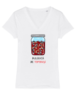 Dulceață de toporași Tricou mânecă scurtă guler V Damă Evoker