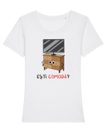 Ești comodă? Tricou mânecă scurtă guler larg fitted Damă Expresser