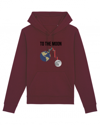 To The Moon (negru) Burgundy