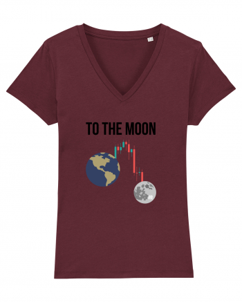 To The Moon (negru) Burgundy