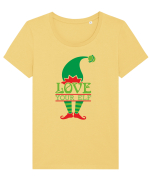 Love your elf Tricou mânecă scurtă guler larg fitted Damă Expresser