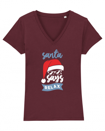 Santa Says Relax Burgundy