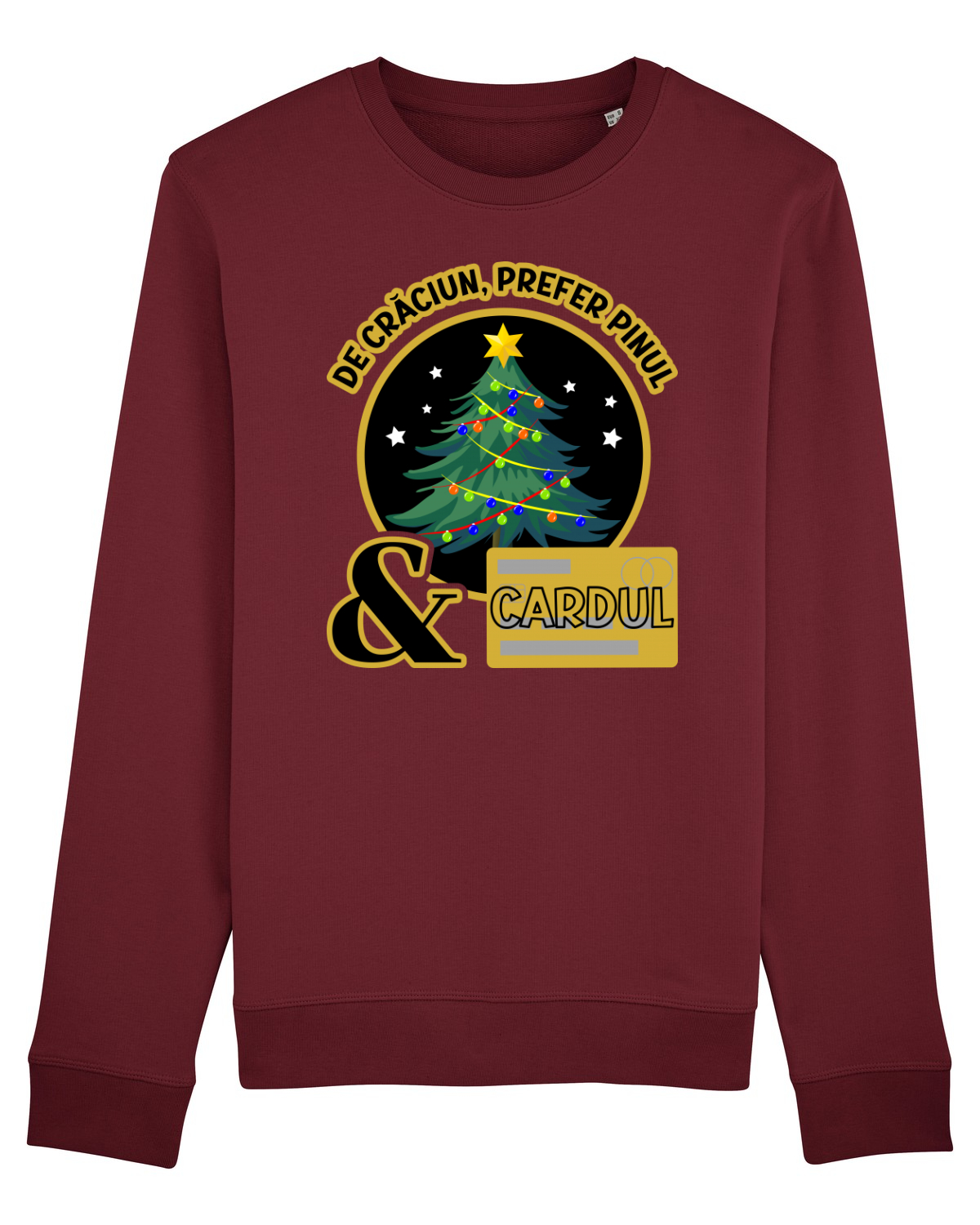 Bluză mânecă lungă Unisex Rise Burgundy