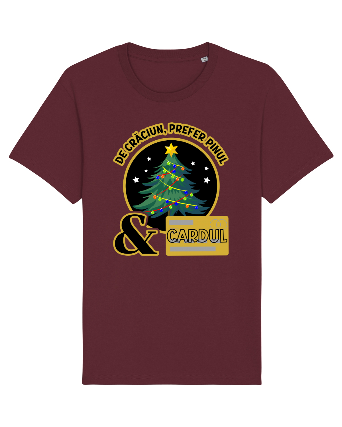 Tricou mânecă scurtă Unisex Rocker Burgundy
