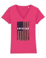 AMERICAN Tricou mânecă scurtă guler V Damă Evoker