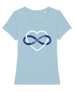 BLUE Tricou mânecă scurtă guler larg fitted Damă Expresser