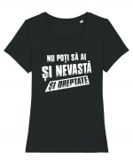 Nu poti sa ai si nevasta si dreptate. Tricou mânecă scurtă guler larg fitted Damă Expresser