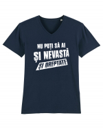 Nu poti sa ai si nevasta si dreptate. Tricou mânecă scurtă guler V Bărbat Presenter