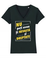 Nu avea si nevasta si dreptate! Tricou mânecă scurtă guler V Damă Evoker