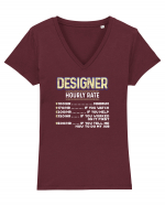 Designer Tricou mânecă scurtă guler V Damă Evoker