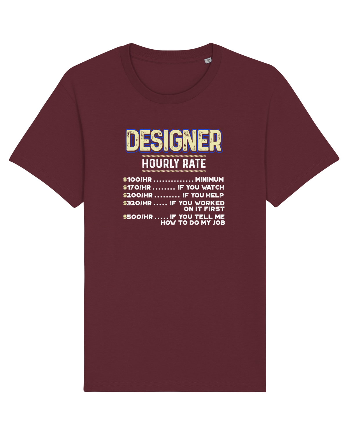 Tricou mânecă scurtă Unisex Rocker Burgundy