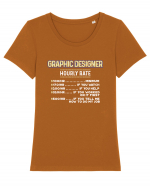 Graphic designer Tricou mânecă scurtă guler larg fitted Damă Expresser