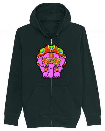 Trippy Pink Elephant  Black