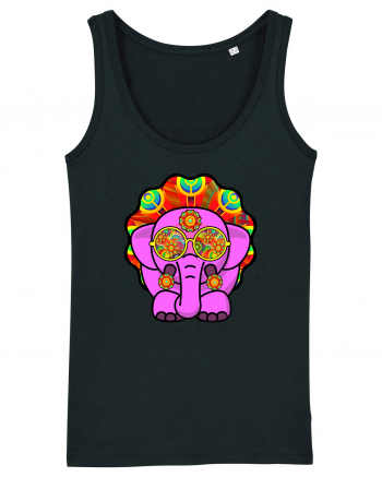 Trippy Pink Elephant  Black